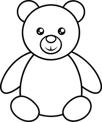 Obraz premium teddy bear icon line art vector illustration on transparent background 