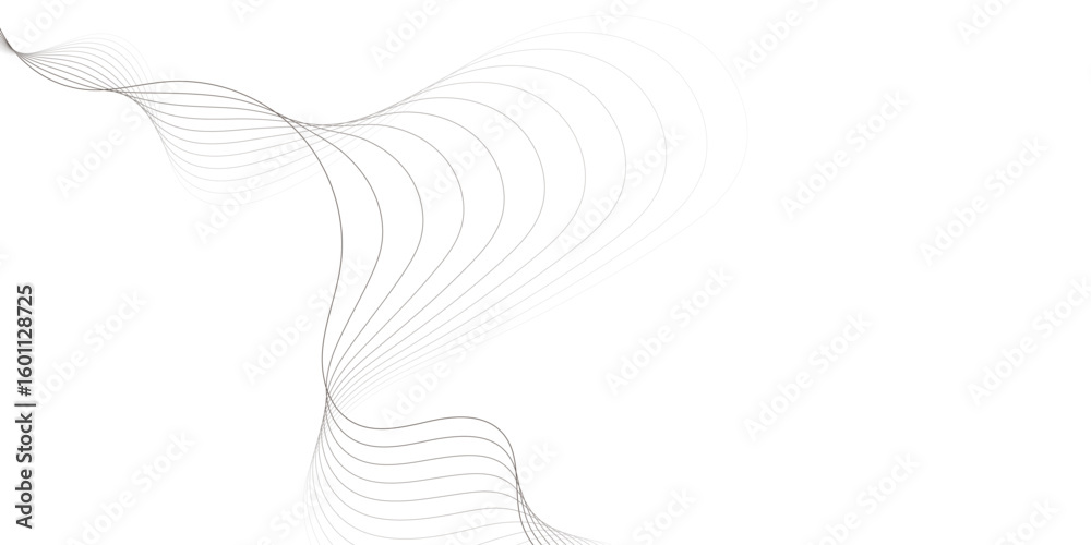 Poster minimalist abstract background featuring wavy gray lines on a white backdrop creating a smooth and elegant pattern design for modern and creative wavey design.
