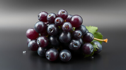 A vibrant bunch of ripe black currant berries, isolated on a white background, offers a sweet and healthy fresh fruit dessert