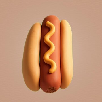 Realistic hot dog illustration animation isolated asset, transparent 4K video, alpha channel, ProRes 4444