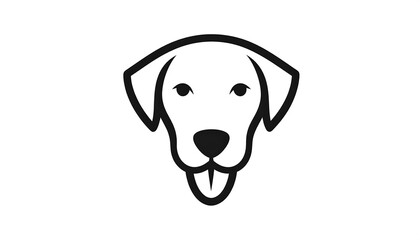 Simple black line drawing of a dog's head
