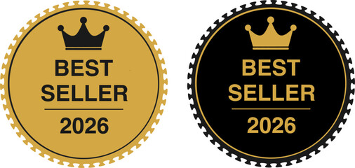 Black and Gold Gear Edge Best Seller Badge for 2026