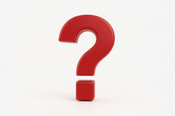 Red question mark, 3D render, white background, FAQ concept