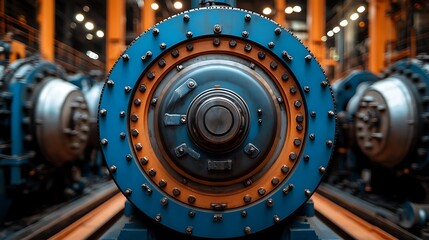 Close-up view of a large industrial machine component.