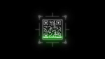 The QR codes encoded examples of the multiplication table 4k .Animation of data processing and qr code Scanning the QR code icon ,Scanning Parcel Barcode. QR code, scan. Motion graphic video design. - Powered by Adobe