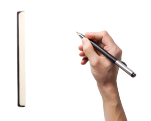 hand holding a pen isolated on white background. PNG Transparent file type with high definition quality And vibrant color grading Available.
