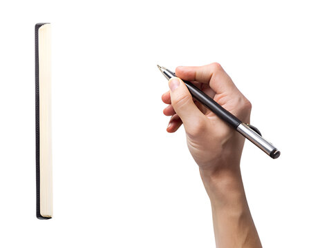 hand holding a pen isolated on white background. PNG Transparent file type with high definition quality And vibrant color grading Available.