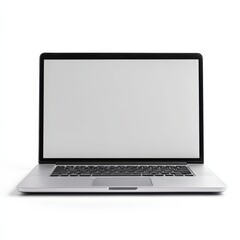 Fototapeta premium Modern laptop with blank screen. Ideal for website, app, or software presentations. Perfect for tech, business, and education contexts.