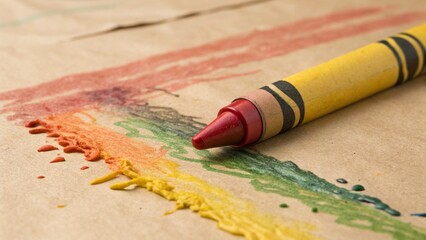 wax crayons on a white background