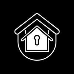 Home Security Icon: House with Keyhole, Safe Home Symbol