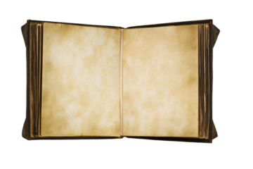 an open book with a blank page on it