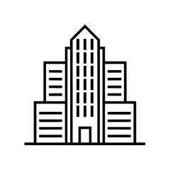Obraz premium Line Art Illustration of Modern Office Building