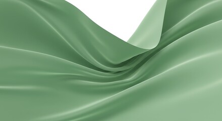 Obraz premium Abstract Sage Green Silk Fabric Background with Elegant Draping and Soft Texture for Fashion, Design, & Beauty Concepts