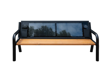 solar powered bench isolated on white background. modern design