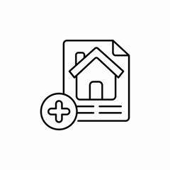 add plus real estate contract icon sign vector