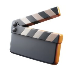Fototapeta premium Classic hollywood film clapperboard for movie production and cinema recording isolated on white background