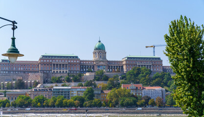 Fototapeta premium Buda Castle on Castle Hill Viewed from the Danube River in Budapest