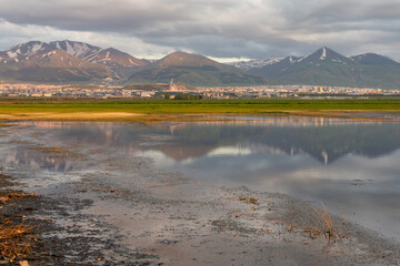 Erzurum cityscape from swamps of Erzurum.
