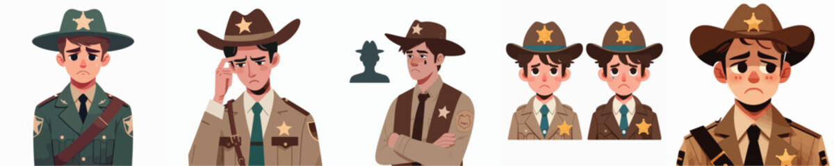 sad expression sheriff character vector