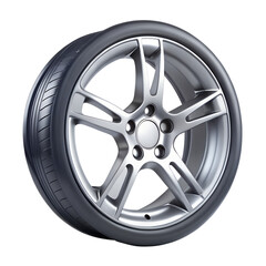Obraz premium car wheel isolated on white background. PNG Transparent file type with high definition quality And vibrant color grading Available.