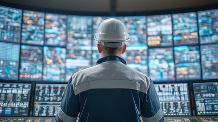 Central Control Room Engineer. Overseeing Industrial Operations for Technology or Monitoring Solutions.