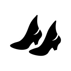 witch shoes silhouette white background