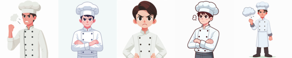 chef character vector with angry expression