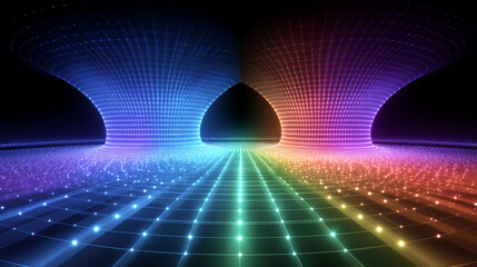 Symmetrical Twin Funnels with Color-Coded Tokens in a Digital Matrix