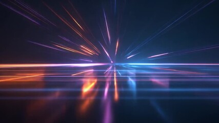 Abstract digital graphic with vibrant neon lines - Powered by Adobe