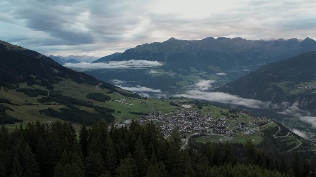 Aerial Travel Footage &ndash; Flying Over Serfaus Mountain Trails
