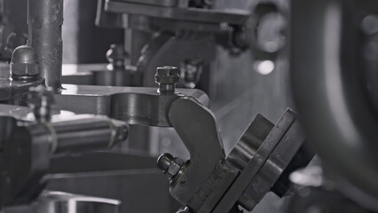 Industrial cheesemaking machine working in dairy