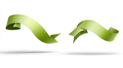 Elegant Green Ribbon Banners: Design Elements for Your Projects