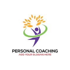 motivational personal coaching logo design vector