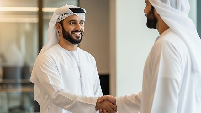 UAE Businessmen Handshake: Partnership and Success