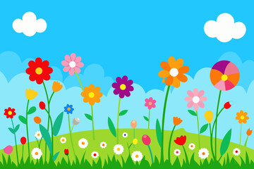 Fototapeta premium flowers and grass