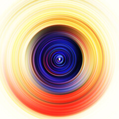 Colorful radial motion effect. Abstract rounded background. Color curves and sphere.