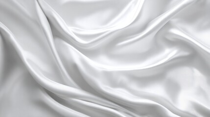 Fototapeta premium White silk fabric draped in soft folds
