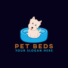 pet dog cat care clinic logo design vector