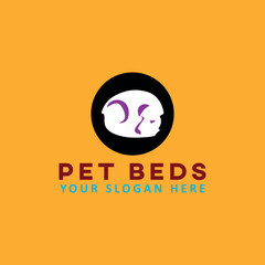 pet dog cat care clinic logo design vector