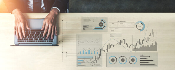 Sales data analysis dashboard showing performance, trends, and insights. Sales data tracks growth,...
