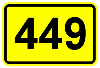 Illustration eines Schildes der Bundesstraße B 449 in Deutschland	