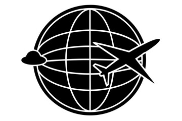 Global travel business concept: 3D illustration of an airplane circling the Earth