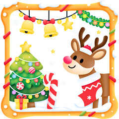 Cute reindeer Christmas png