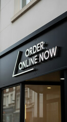 Obraz premium Modern shop signage with “Order Online Now”