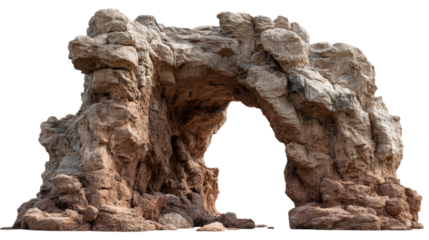 Grand Rock Arch Formation A Natural Stone Gateway on Transparent Backdrop Scenery