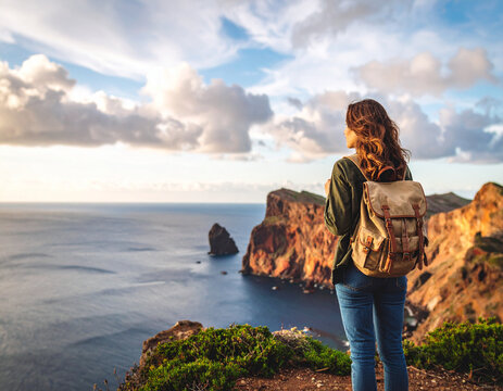 woman on the rocks - Powered by Adobe