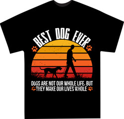 Obraz premium Vintage Sunset Dog Walker 