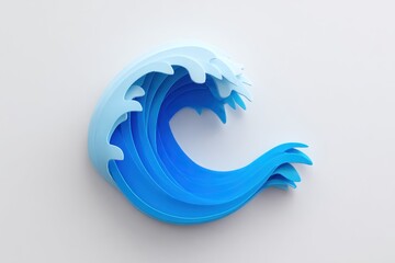Naklejka premium Abstract stylized blue wave