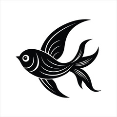Flying Fish Silhouette Vector Illustration