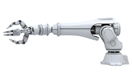 Sleek robotic arm for automation and industrial applications offers precision and power, perfect for cutting-edge tech and manufacturing businesses